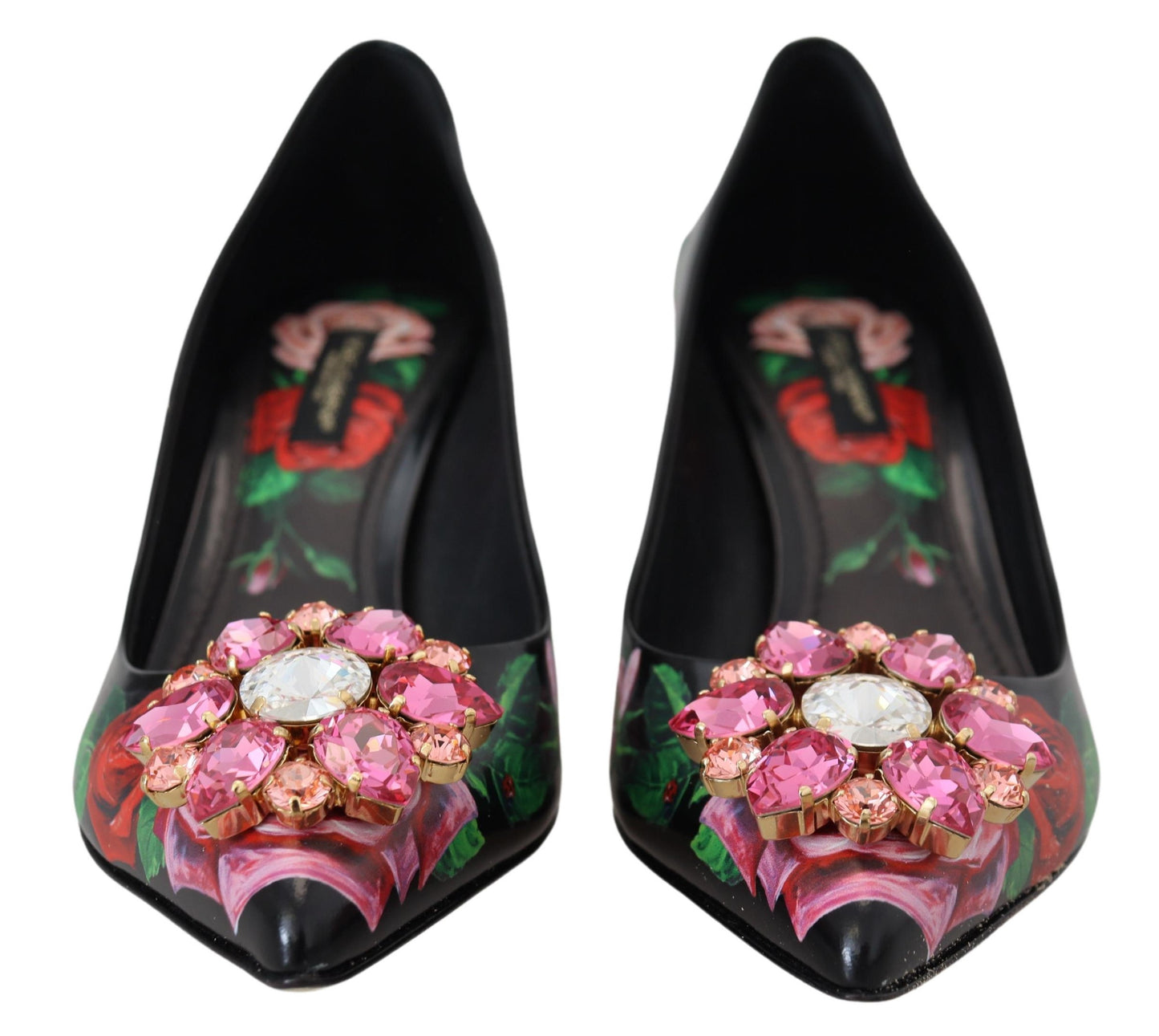 Dolce & Gabbana Elegant Floral Crystal Pumps