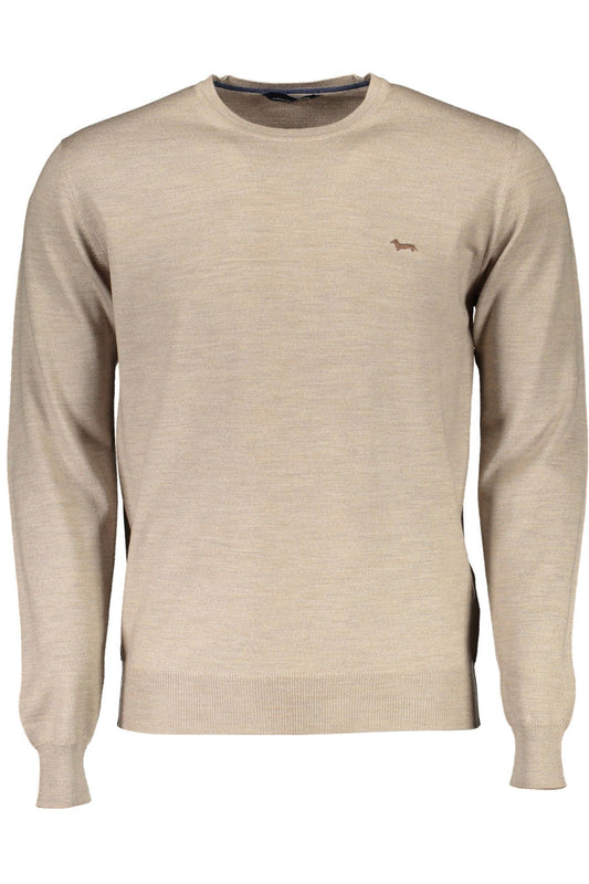 Harmont & Blaine Beige Wool Crew Neck Luxury Sweater