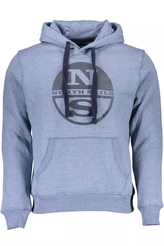 North Sails Blue Hooded Sweatshirt with Central Pocket