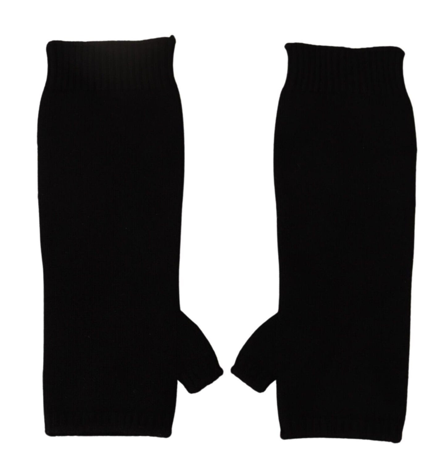 Dolce & Gabbana Elegant Black Cashmere Fingerless Gloves