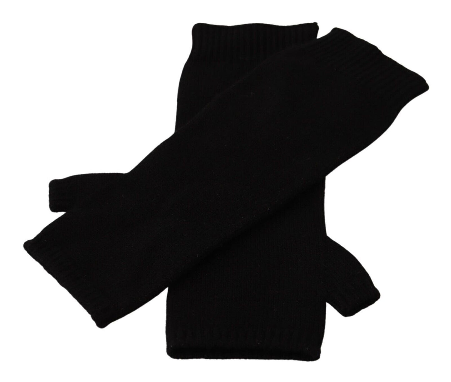 Dolce & Gabbana Elegant Black Cashmere Fingerless Gloves