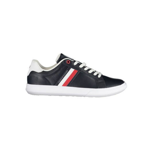 Tommy Hilfiger Sleek Blue Lace-Up Sneakers with Contrast Details