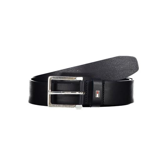 Tommy Hilfiger Elegant Leather Belt with Metal Buckle