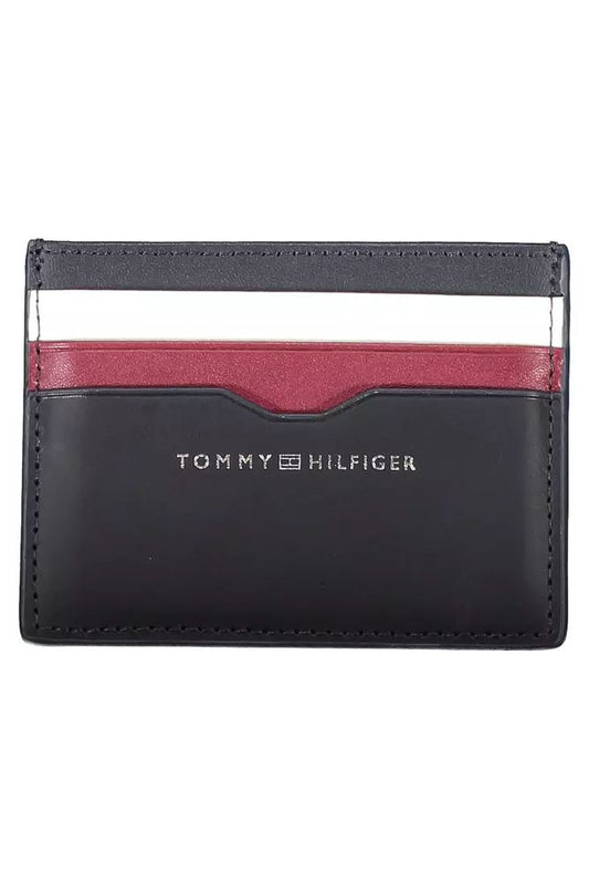 Tommy Hilfiger Elegant Blue Leather Card Holder