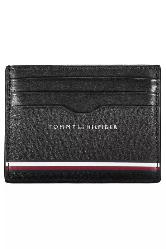 Tommy Hilfiger Sleek Leather Card Holder with Contrast Detail