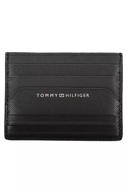 Tommy Hilfiger Sleek Black Leather Card Holder
