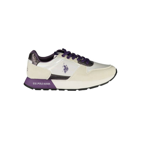 U.S. POLO ASSN. Chic White Lace-Up Sneakers with Sporty Elegance