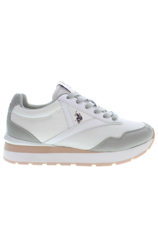 U.S. POLO ASSN. Chic White Lace-Up Sneakers with Logo Detail