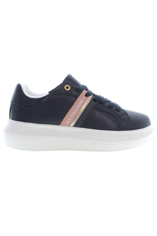 U.S. POLO ASSN. Chic Blue Lace-Up Sneakers with Logo Detail