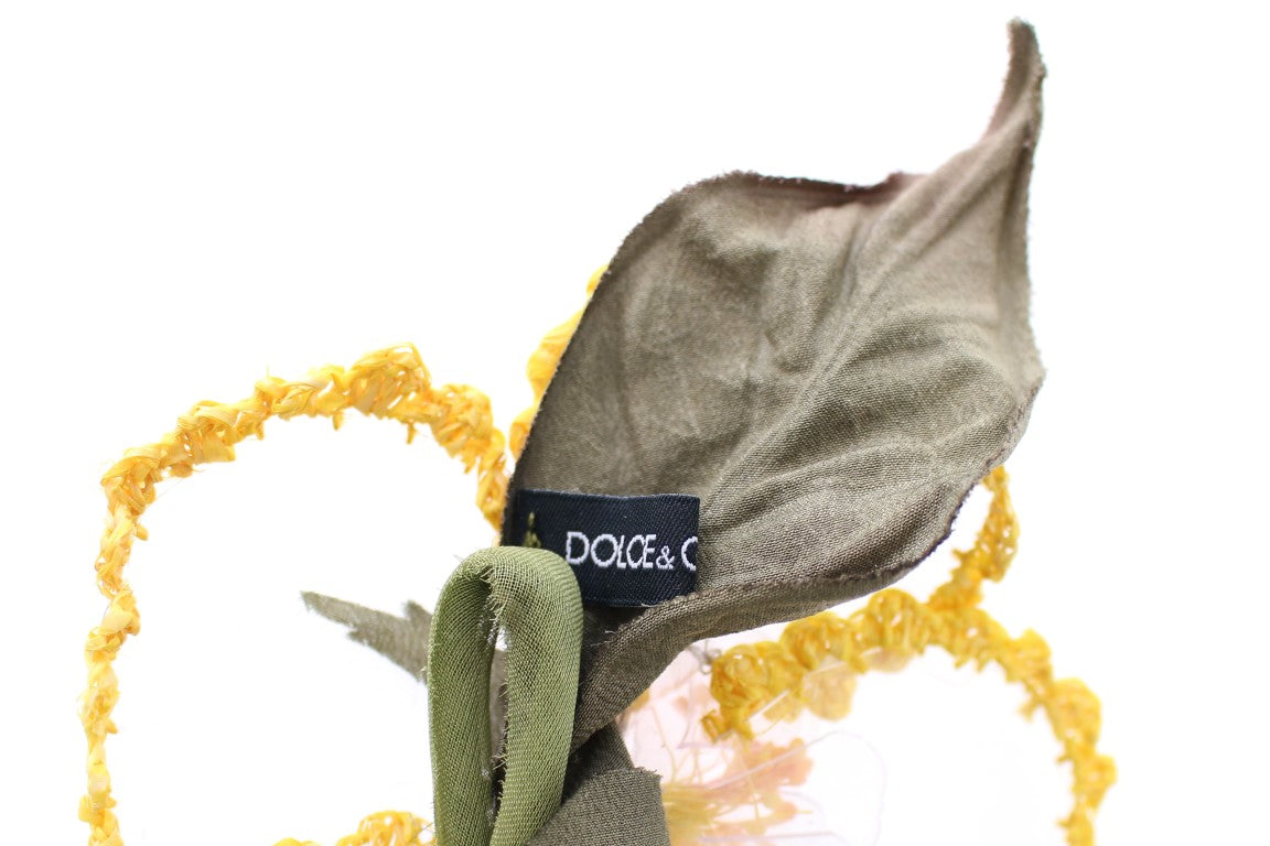 Dolce & Gabbana Exquisite Handmade Floral Silk Brooch