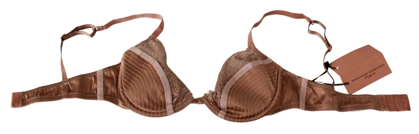 Ermanno Scervino Elegant Nude Lace Push-Up Bra