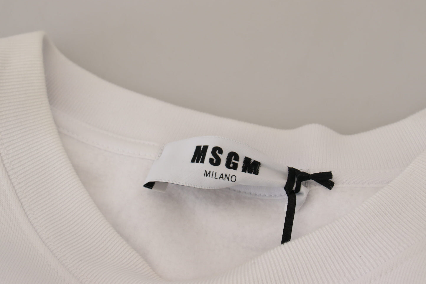 MSGM Elegant White Crewneck Cotton Sweater