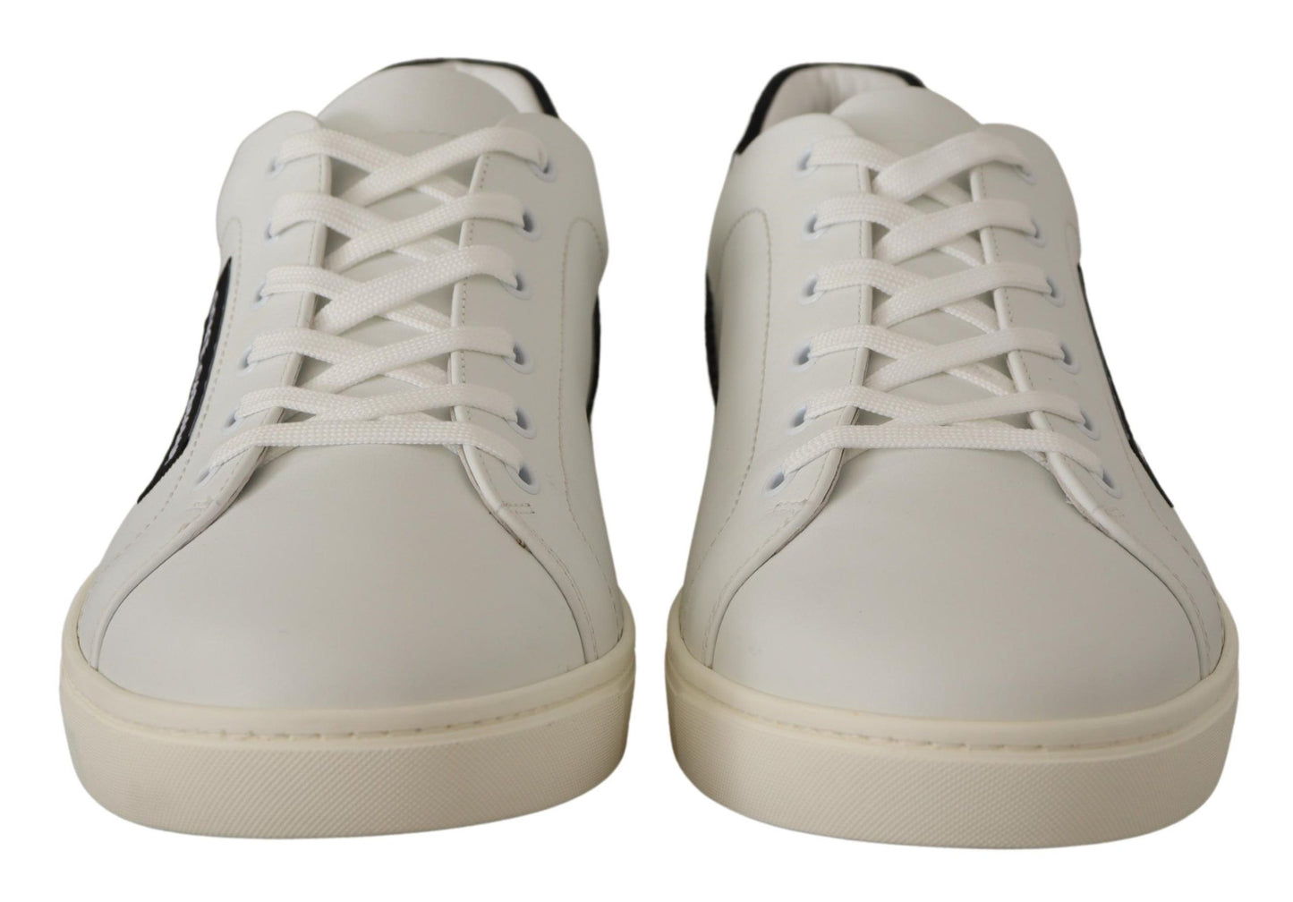 Dolce & Gabbana Elegant White Leather Low Top Sneakers