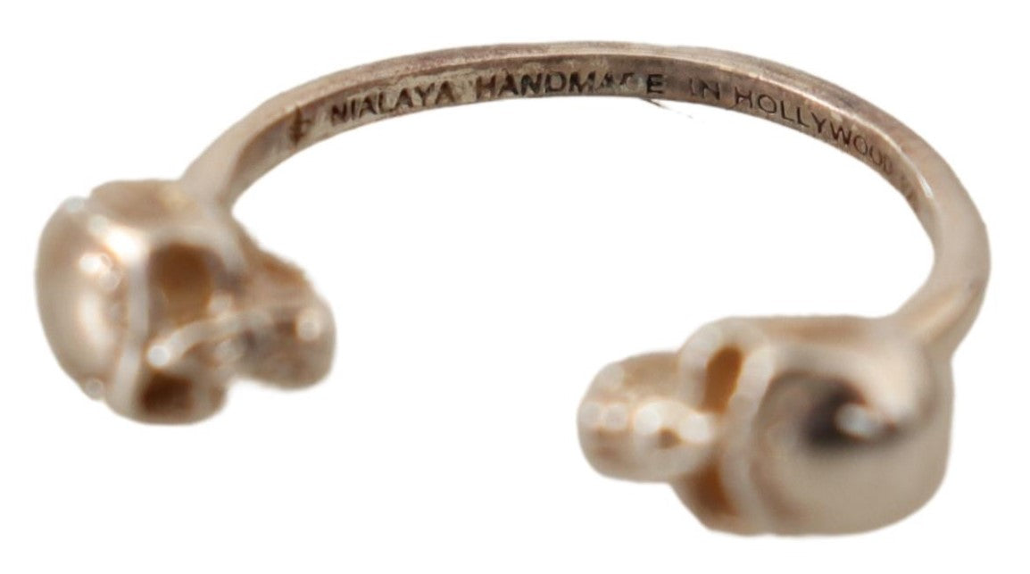 Nialaya Exquisite Silver Skull Statement Ring