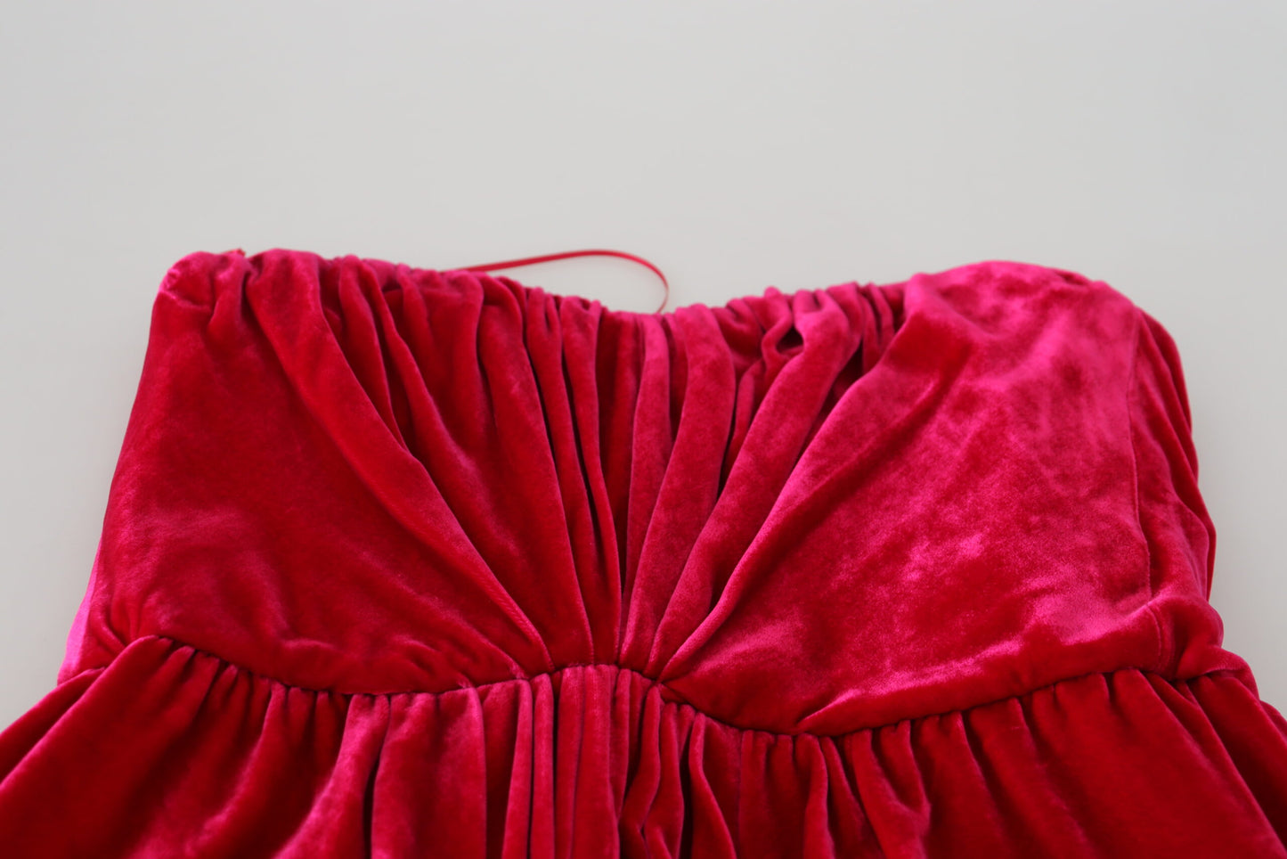 Dolce & Gabbana Enchanting Strapless Midi Dress in Dark Pink