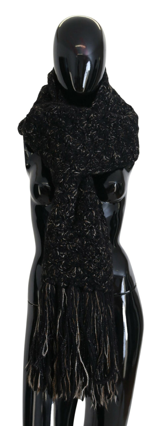 Dolce & Gabbana Elegant Virgin Wool Blend Black Scarf