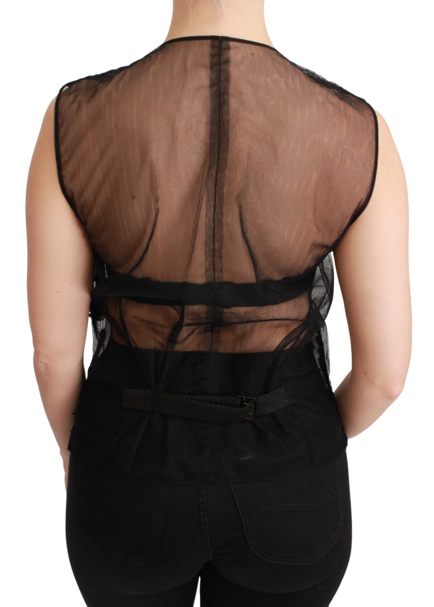 Dolce & Gabbana Elegant Floral Black Silk Blend Vest