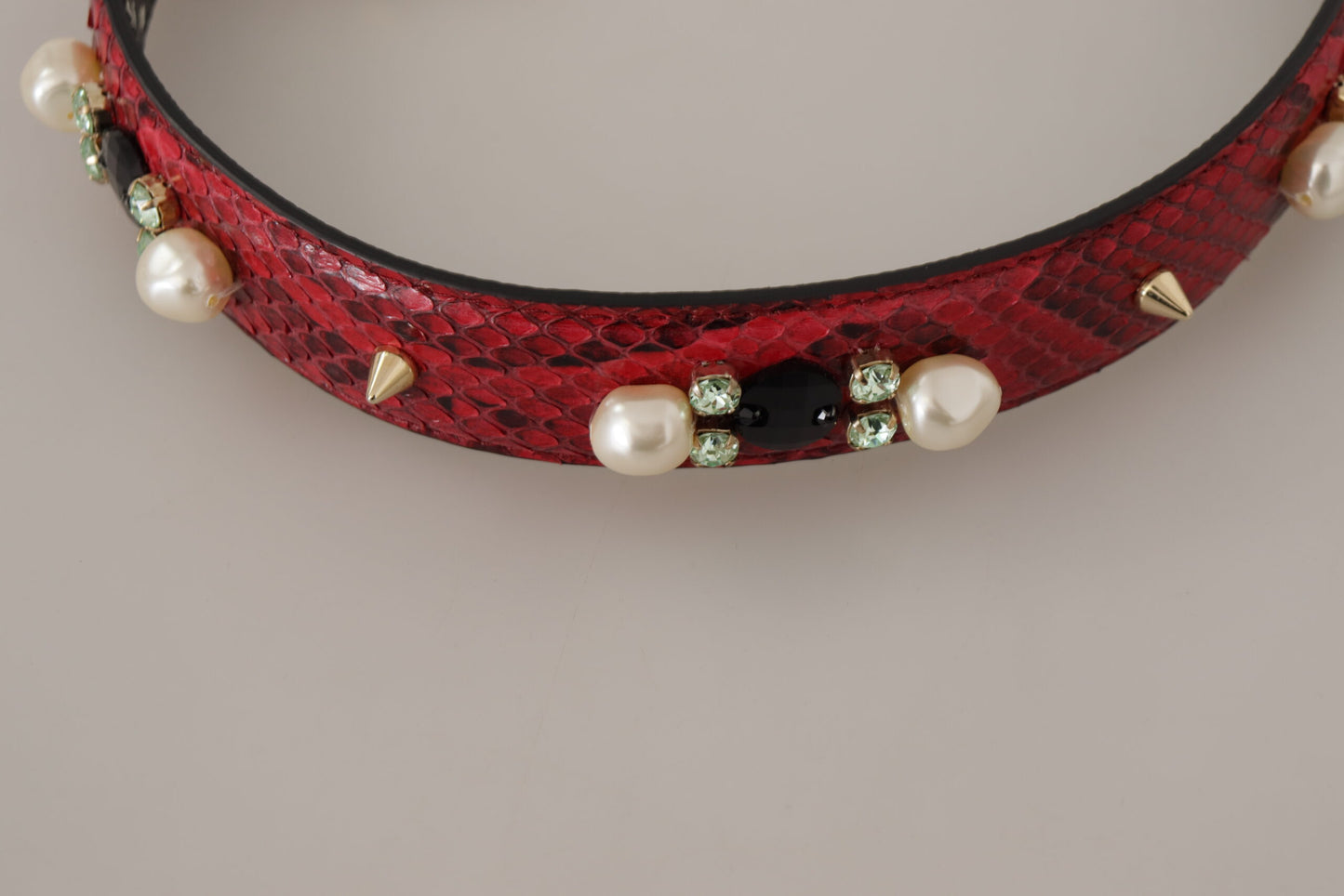 Dolce & Gabbana Elegant Red Python Leather Shoulder Strap