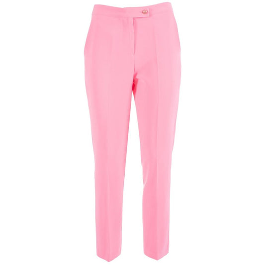Yes Zee Elegant Pink Crepe Trousers for Women
