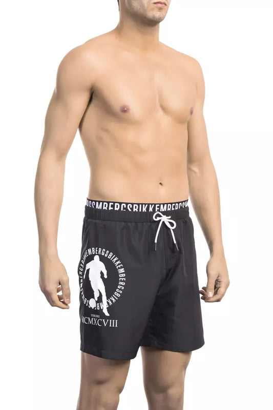 Bikkembergs Sleek Layered Swim Shorts with Logo Detail