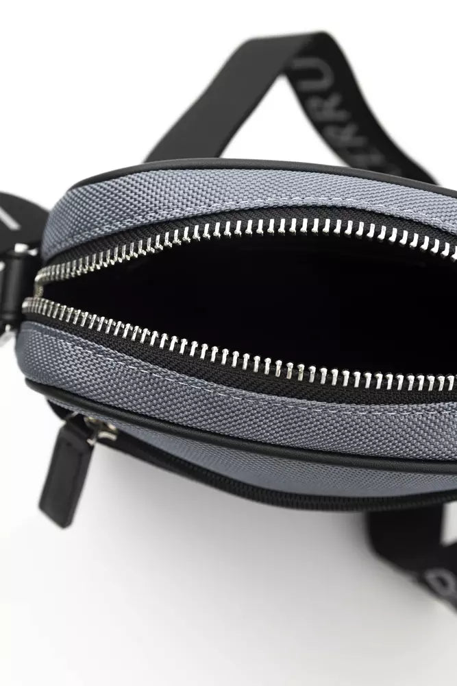 Cerruti 1881 Chic Gray Nylon-Leather Messenger Handbag