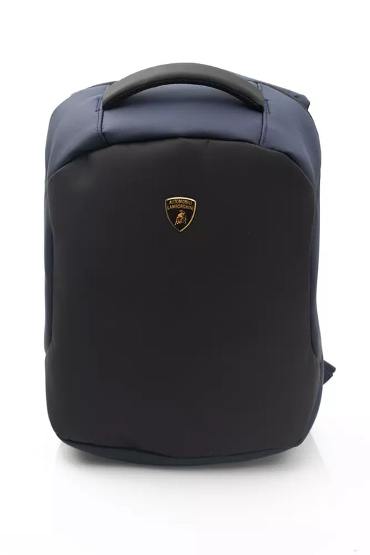 Automobili Lamborghini Sleek Blue Backpack with Signature Logo Detail