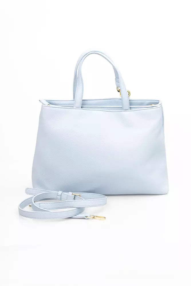 Baldinini Trend Elegant Light Blue Shoulder Bag with Golden Accents