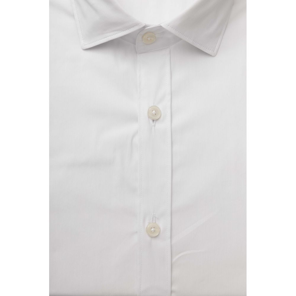 Bagutta Slim Fit French Collar White Shirt