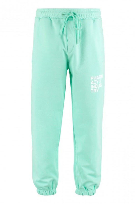 Pharmacy Industry Emerald Cotton Trousers with Logo Detail