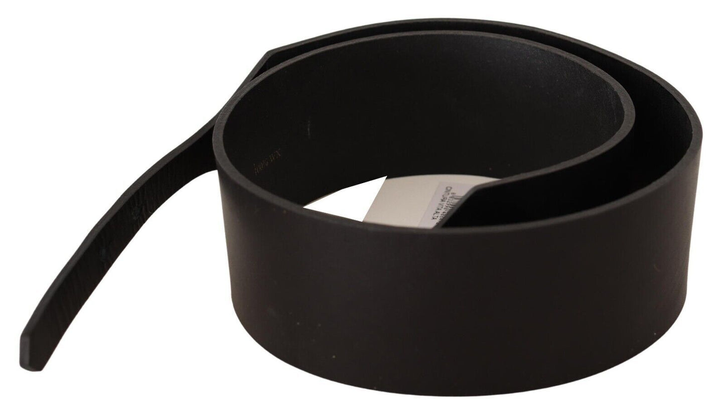 Costume National Chic Leather Fashion Belt with Silver-Tone Buckle