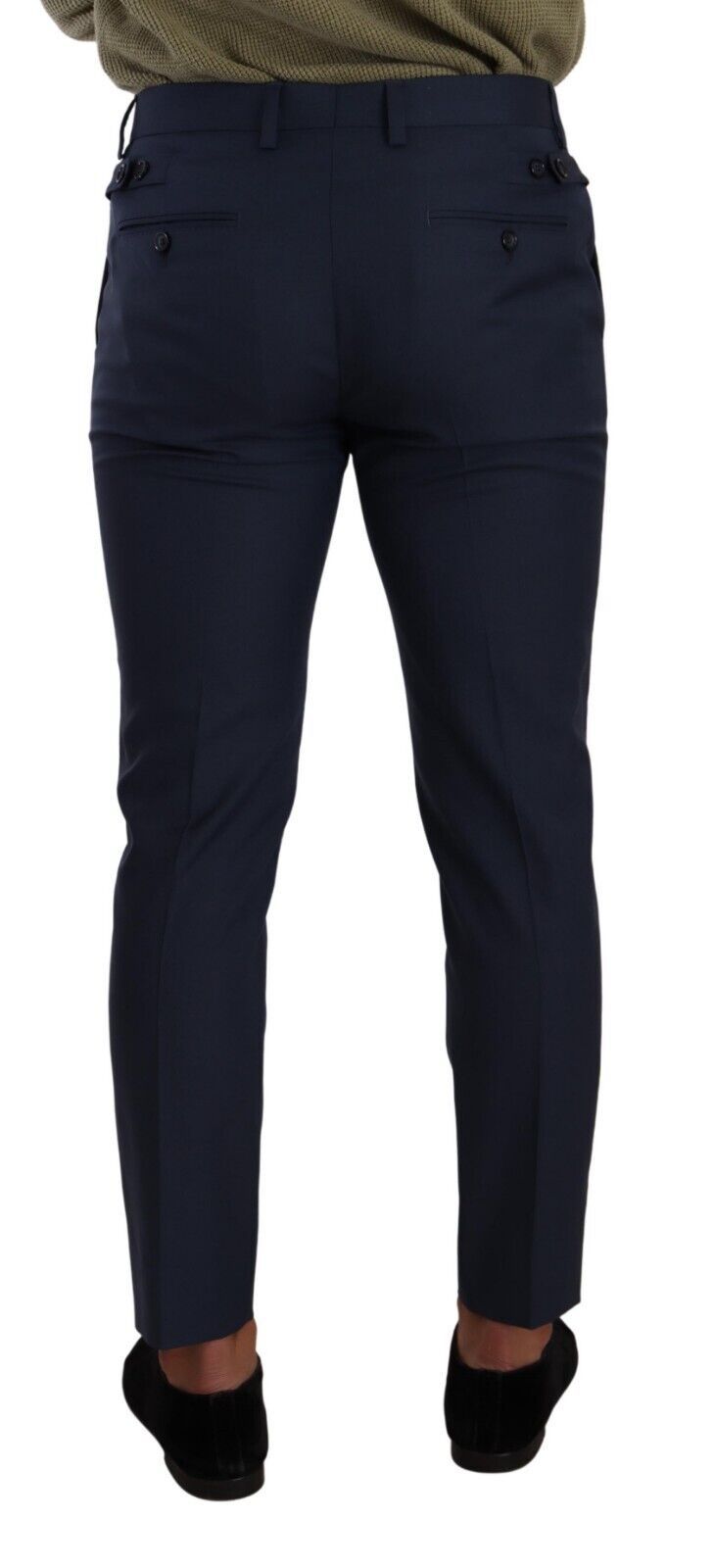 Dolce & Gabbana Elegant Dark Blue Slim-Fit Dress Pants