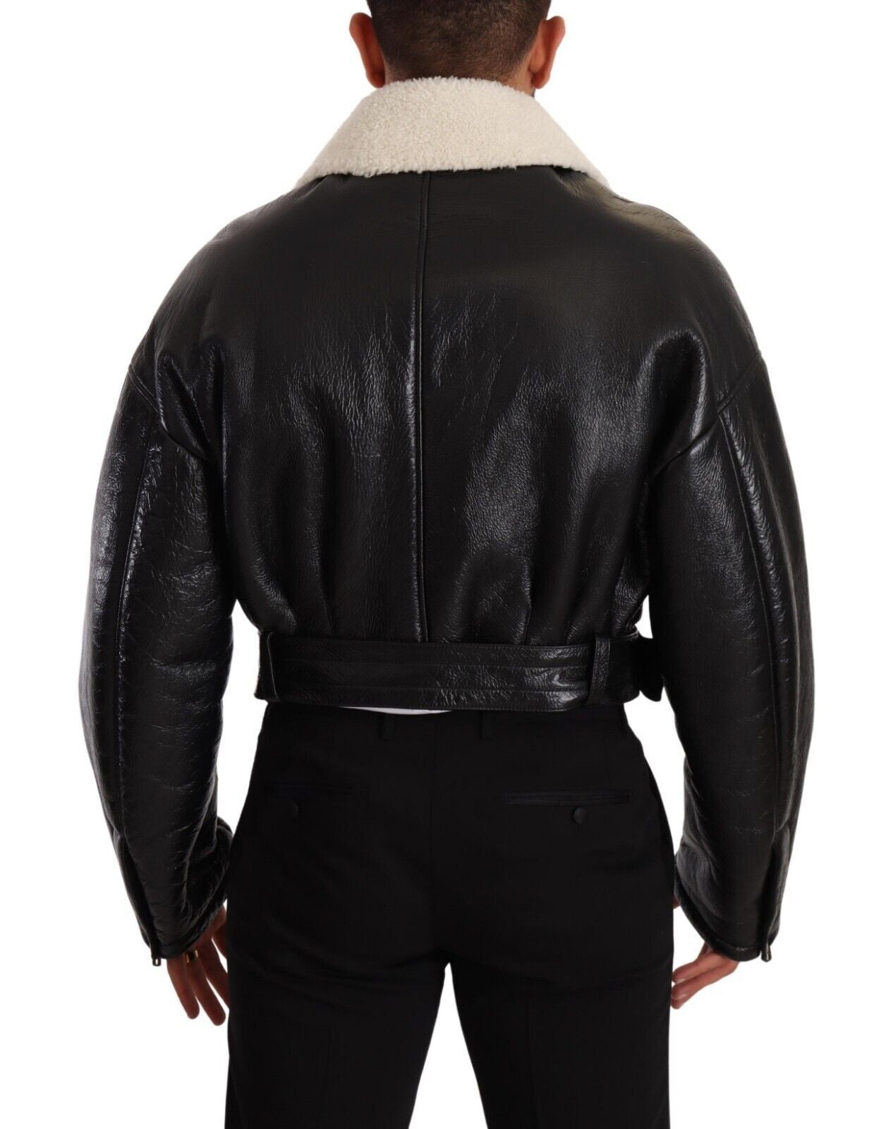 Dolce & Gabbana Elegant Shearling Biker Jacket