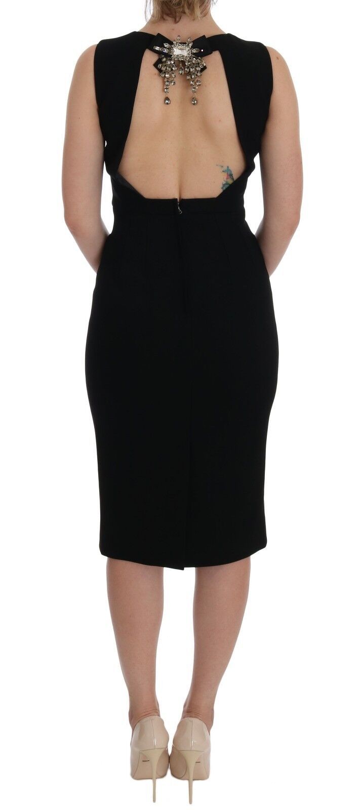 Dolce & Gabbana Elegant Crystal Sheath Knee-Length Dress