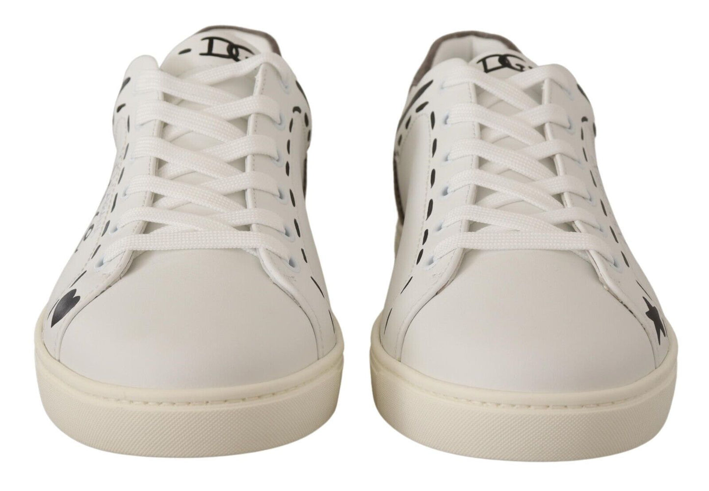 Dolce & Gabbana Elegant White Leather Casual Sneakers