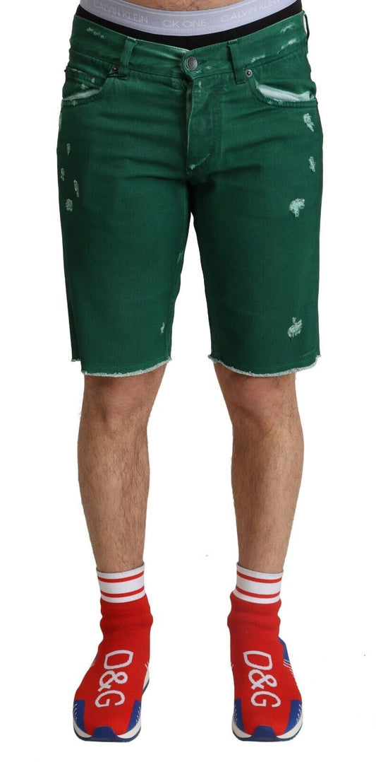 Dolce & Gabbana Chic Green Denim Bermuda Shorts