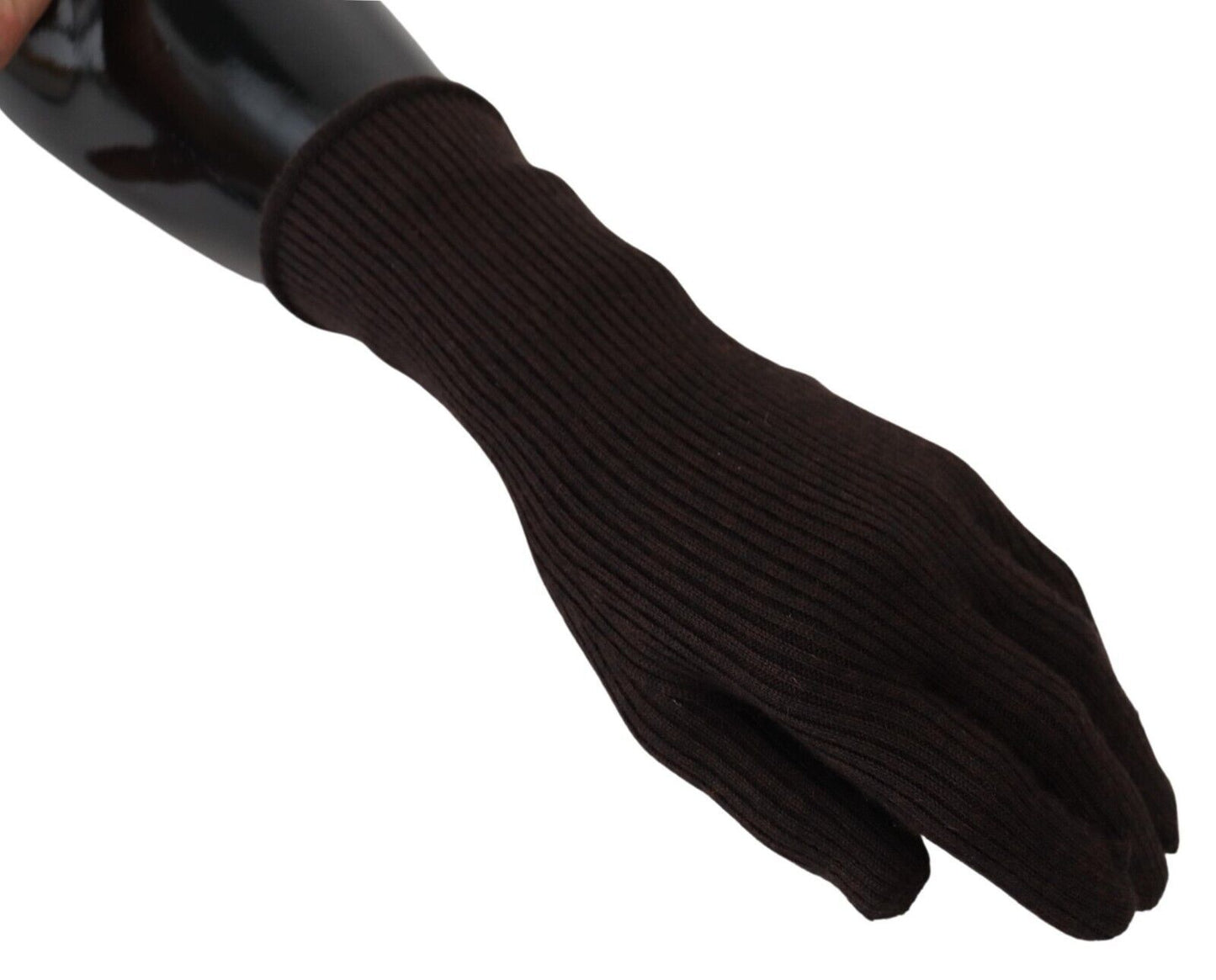 Dolce & Gabbana Elegant Silk Cashmere Brown Gloves