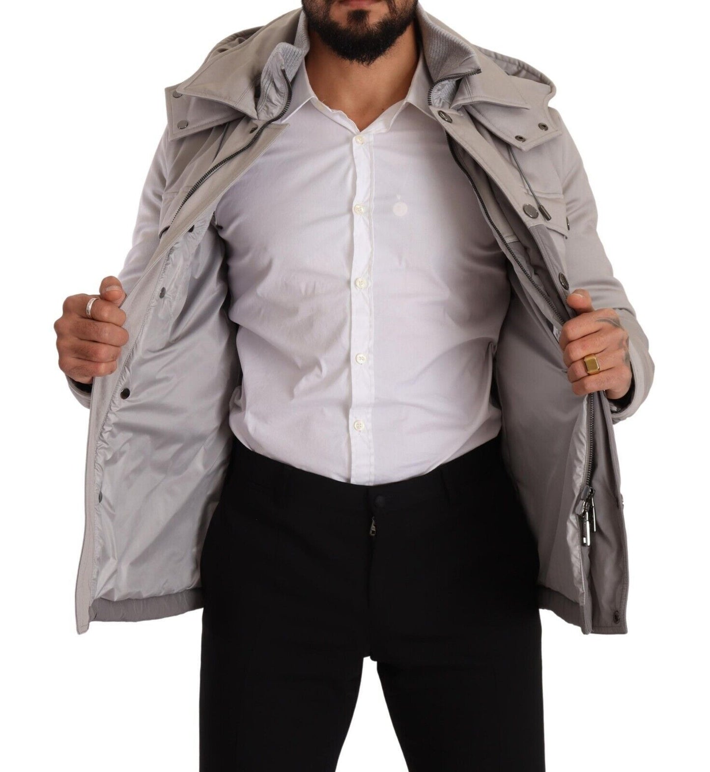 Dolce & Gabbana Elegant Lightweight Gray Windbreaker Jacket