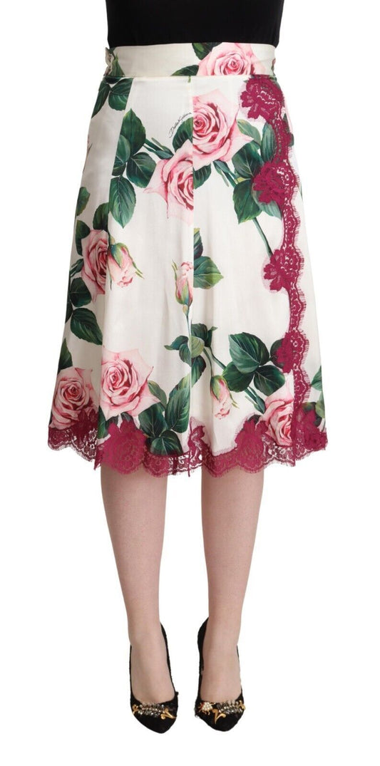Dolce & Gabbana Elegant Floral A-Line Midi Skirt