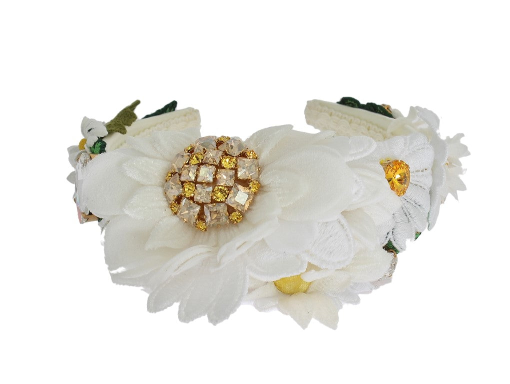 Dolce & Gabbana jaune blanc de tournesol en cristal floral bande