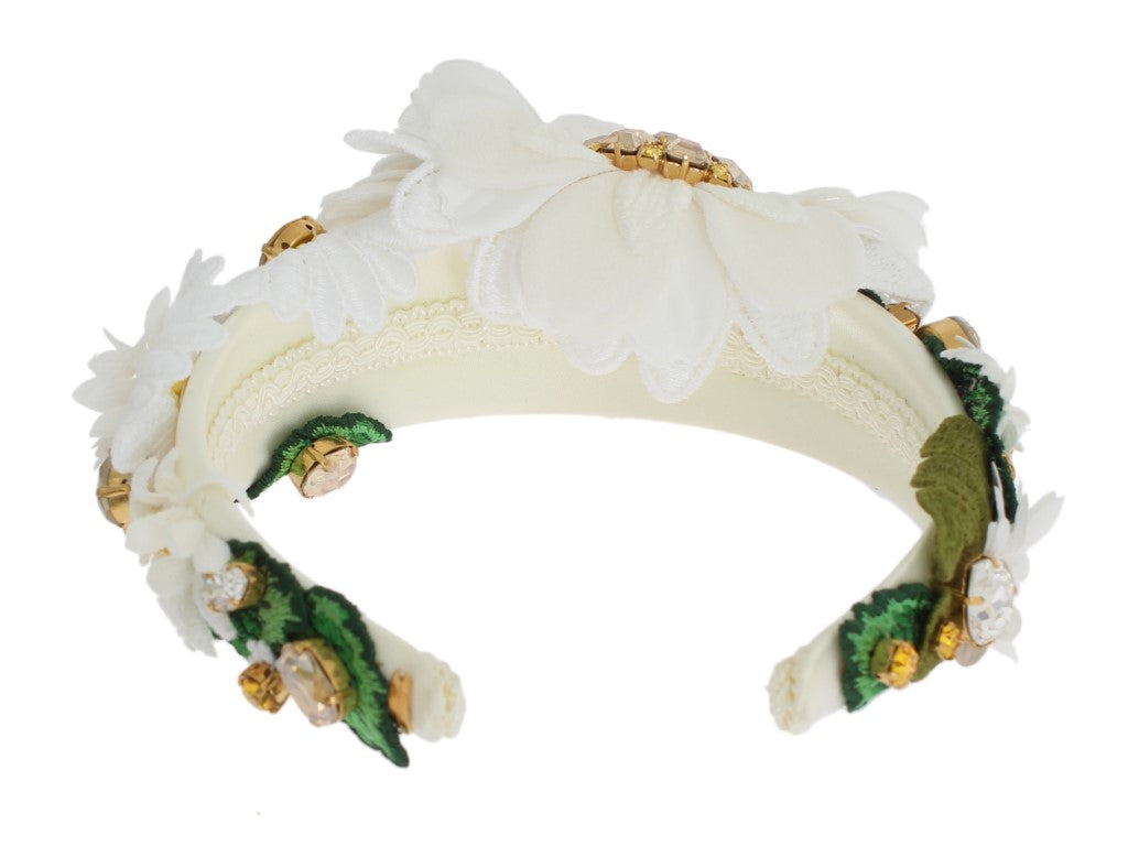 Dolce & Gabbana jaune blanc de tournesol en cristal floral bande