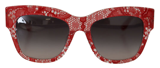 Dolce & Gabbana Red DG4231f Spitzenacetat Rechtecktöne Sonnenbrille