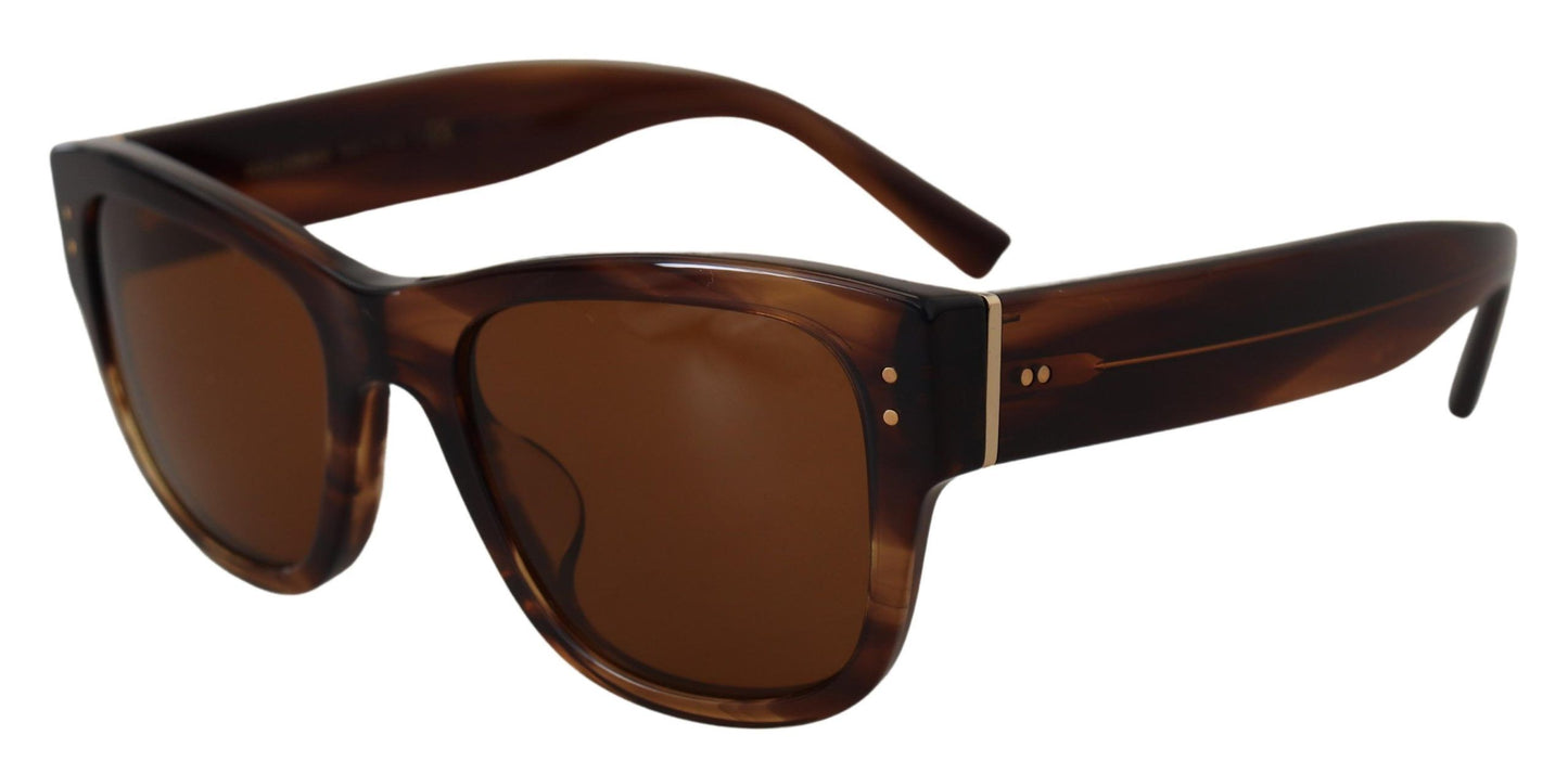 Dolce & Gabbana Brown Square Acetate Frame UV DG4338F Occhiali da sole
