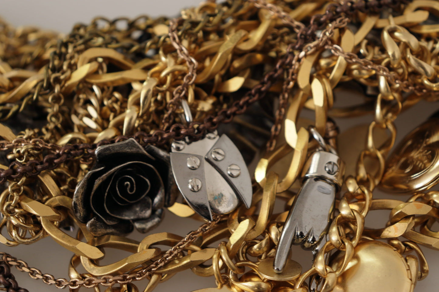 Dolce & Gabbana Gold Messing Sizilien Charme Herz Statement Halskette
