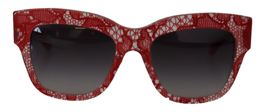 Dolce & Gabbana Red Lace Acetate Recangle Shades DG4231Sunglasses