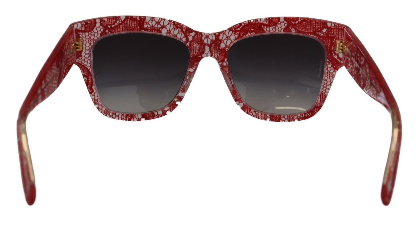 Dolce & Gabbana Red Lace Acetat Rechtecktöne DG4231Sunglasses