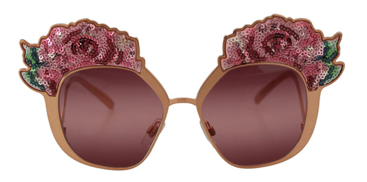 Dolce & Gabbana Pink Gold Rose Paillettensticker DG2202 Sonnenbrille