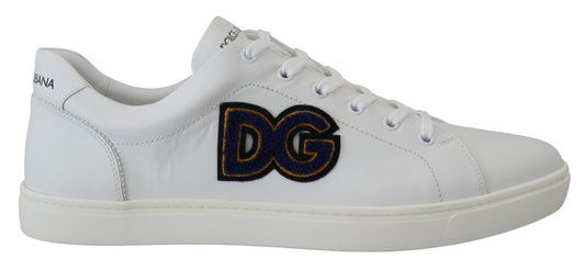 Dolce & Gabbana White Leather DG Logo Sneakers décontractés chaussures