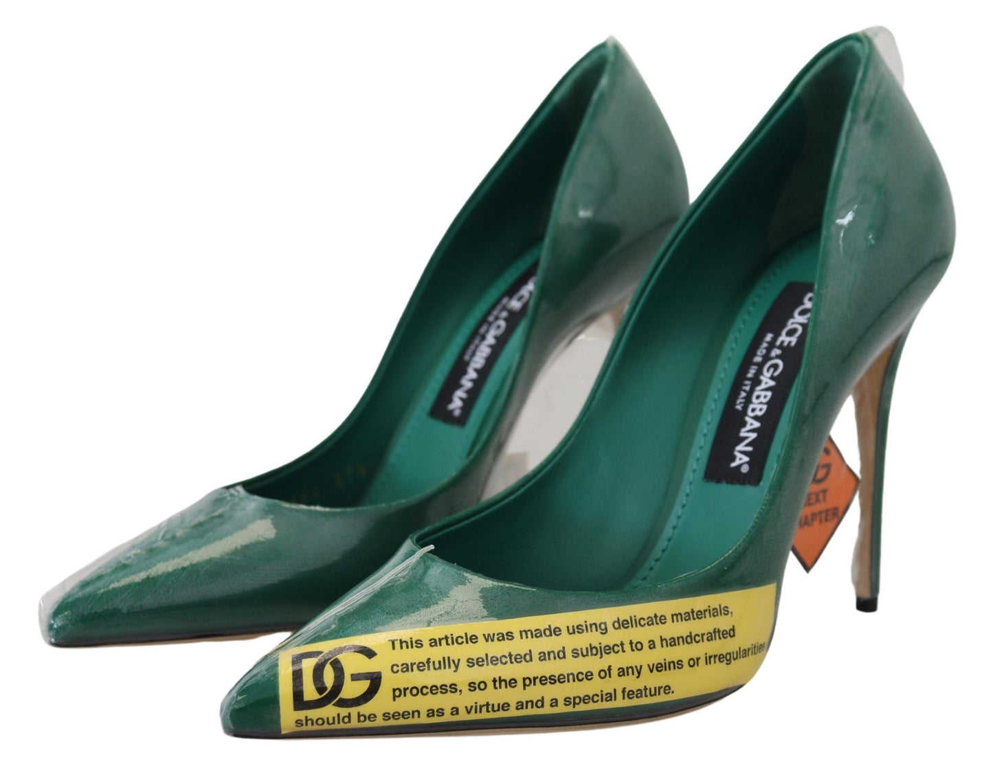 Tacchi in pelle verde Dolce & Gabbana pompa scarpe in plastica