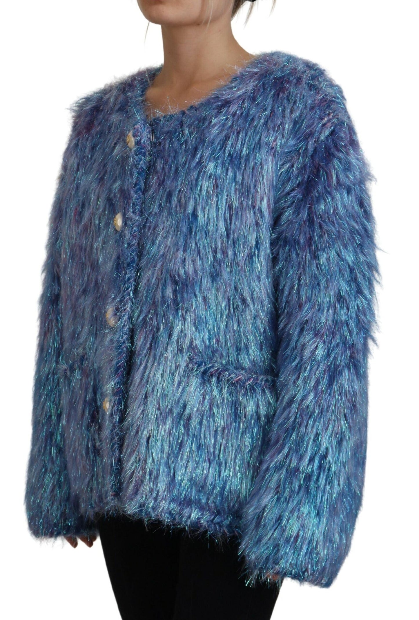 Giacca per cappotto in poliestere multicolore Dolce & Gabbana