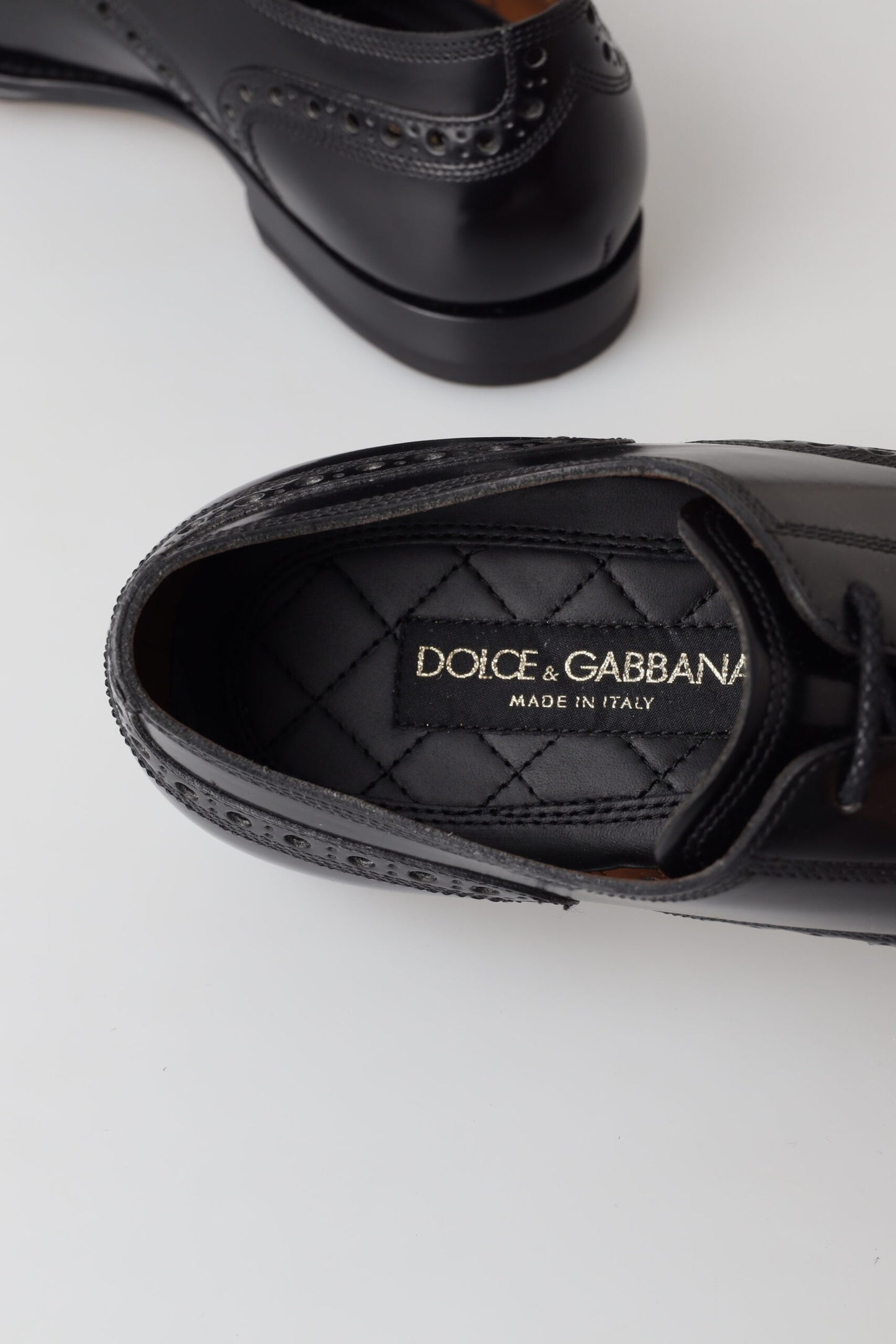Dolce & Gabbana en cuir noir Oxford Wingtip Derby Formal Derby